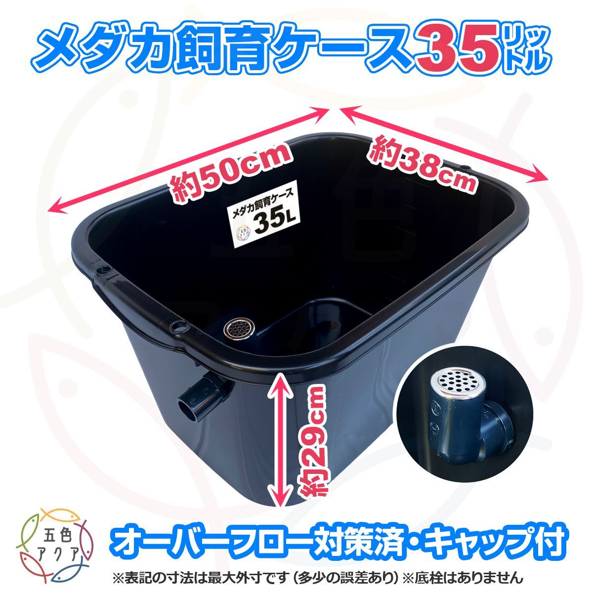 メダカ飼育ケース 40㍑x4個 トロ舟型オーバーフロー対策済 ビオトープ