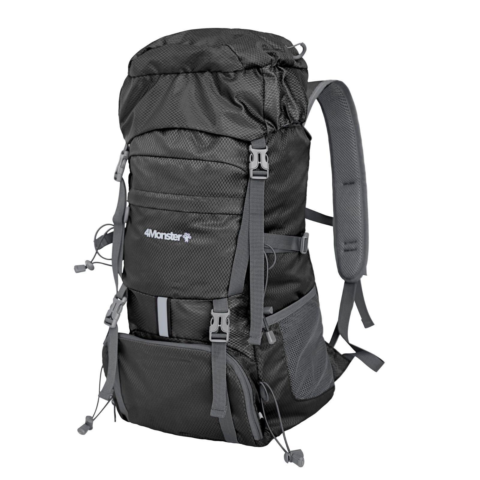 Color ブラック 4Monster バックパック 登山リュック アウトドア ザック 折りたたみリュック リュック 携帯リュック 大容量 防水 収納ナップサック 軽量