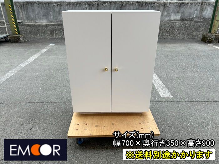 一部地域 EMOOR シューズボックス ホワイト 木製 サイドキャビネット 収納家具 F-NA-790-0424A