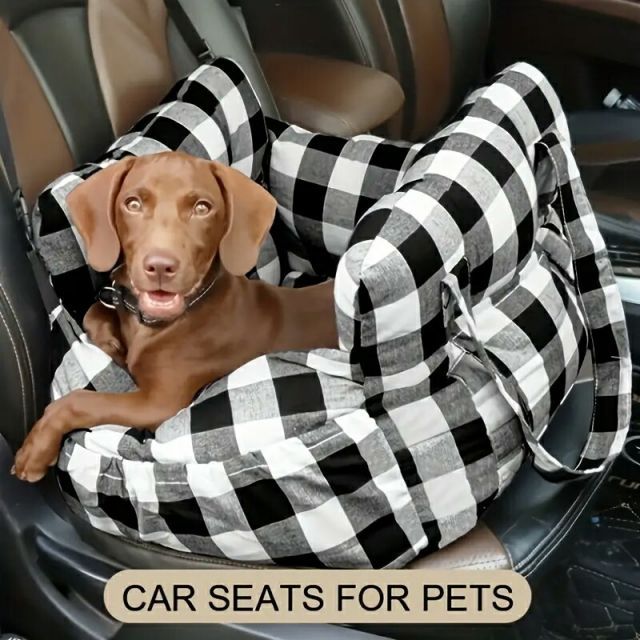 種類4：M/ギンガムチェック カーシート ペット用 猫 犬 ドライブベッド