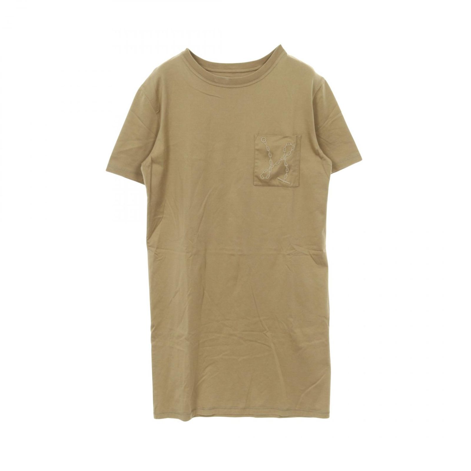 【HERMES】エルメス　シェーヌダンクル　コットンTシャツワンピース エルメス HERMES シェーヌダンクル柄Tシャツワンピース ネイビー