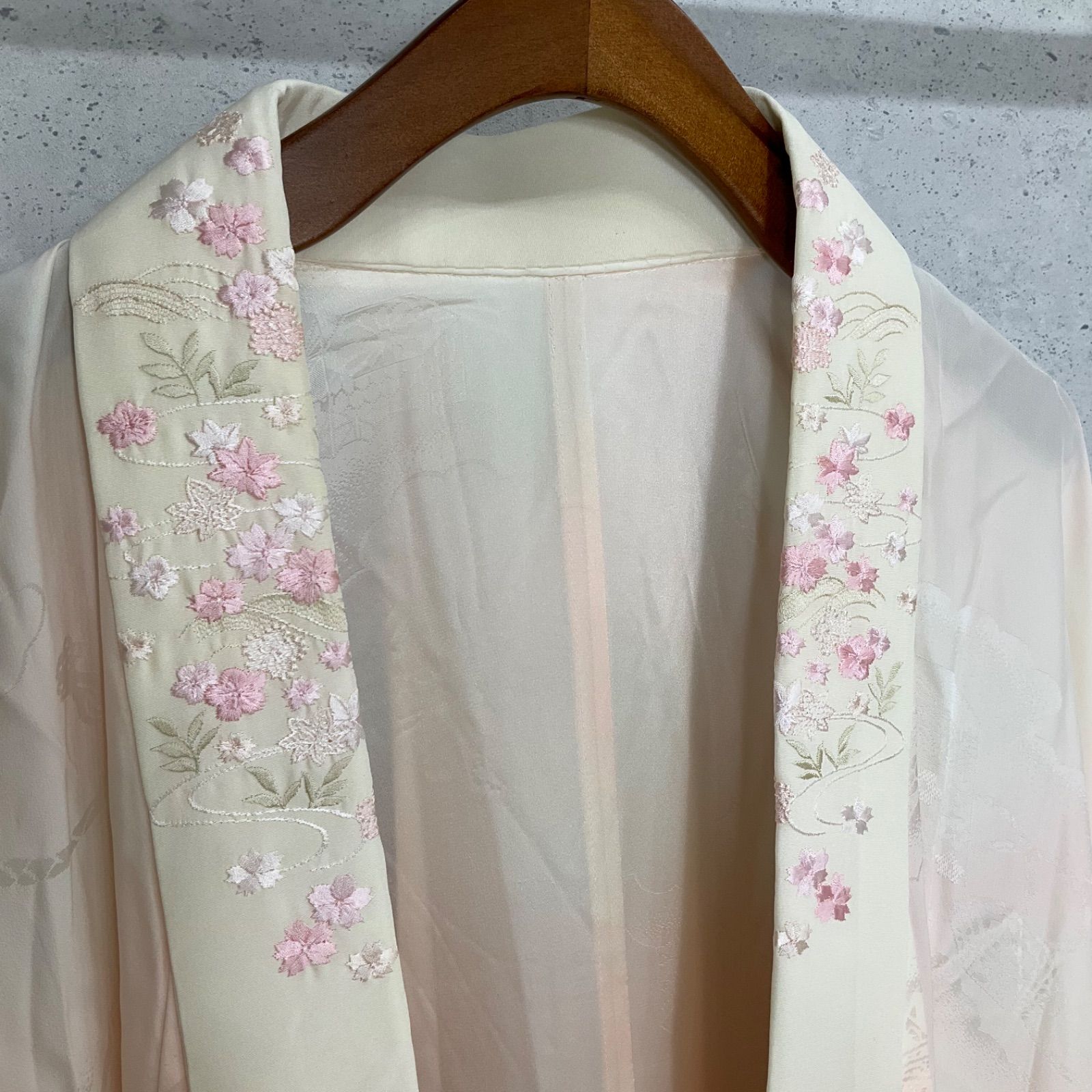 ◇kimono+one◇振袖長襦袢◇刺繍半衿付き◇京都きもの友禅◇袖無双 