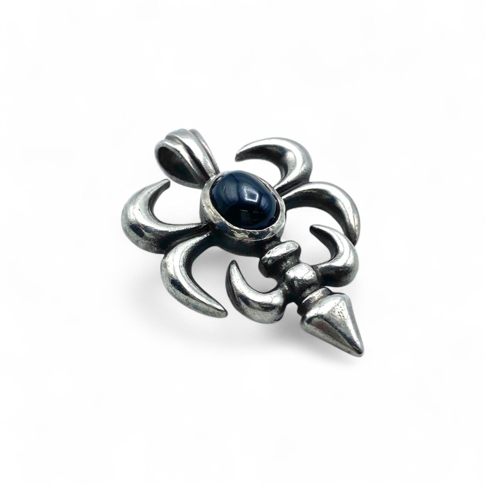 漆黒の輝き】 ブラックオニキス Silver 925 刻印 Necklace シルバー 