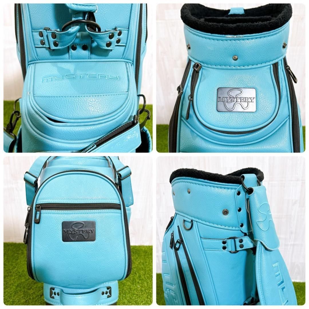 希少 MYSTERY ミステリー キャディバッグ 合成皮革 ヘッドカバー付き 希少 MYSTERY ミステリー キャディバッグ 合成皮革 ヘッドカバー付き