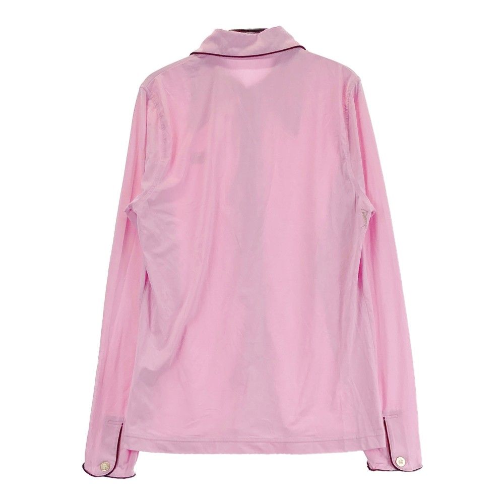 サイズ L MARK-LONA マークアンドロナ BLACK BOX 長袖ポロシャツ フリル ピンク系 240101434824 ゴルフウェア レディース ストスト