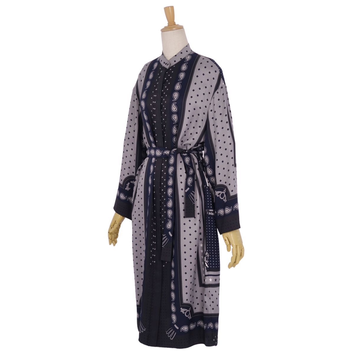 【美品】23SS HERMES エルメス シャツワンピース❤︎ベルト付き❤︎2way 2023 春夏 HERMES エルメス ワンピース シャツ ドレス ミディポケット