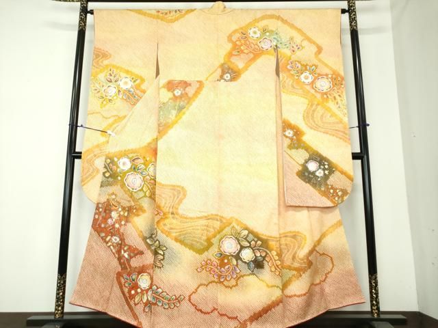 平和屋着物●豪華振袖 総絞り 辻が花 金彩 正絹 DAAS3663ps