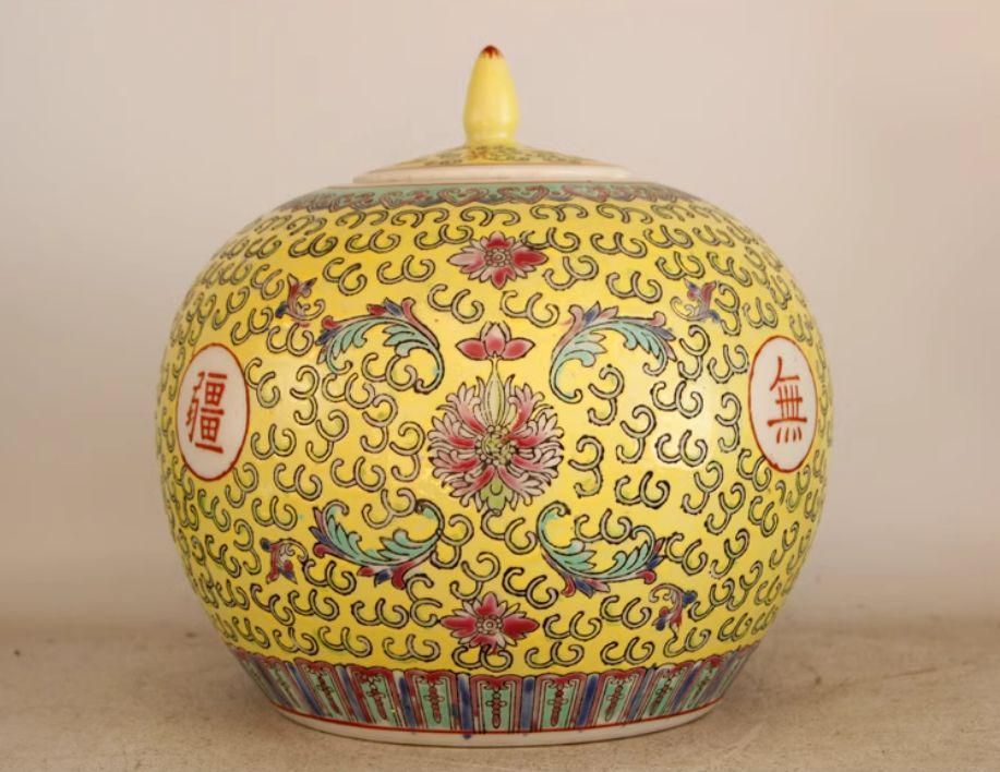万寿無疆スイカ缶お 茶缶 景徳鎮 陶磁器 装飾品 現代工芸品美術品 置物 万寿無疆スイカ缶お 茶缶 景徳鎮 陶磁器 装飾品 現代工芸品美術