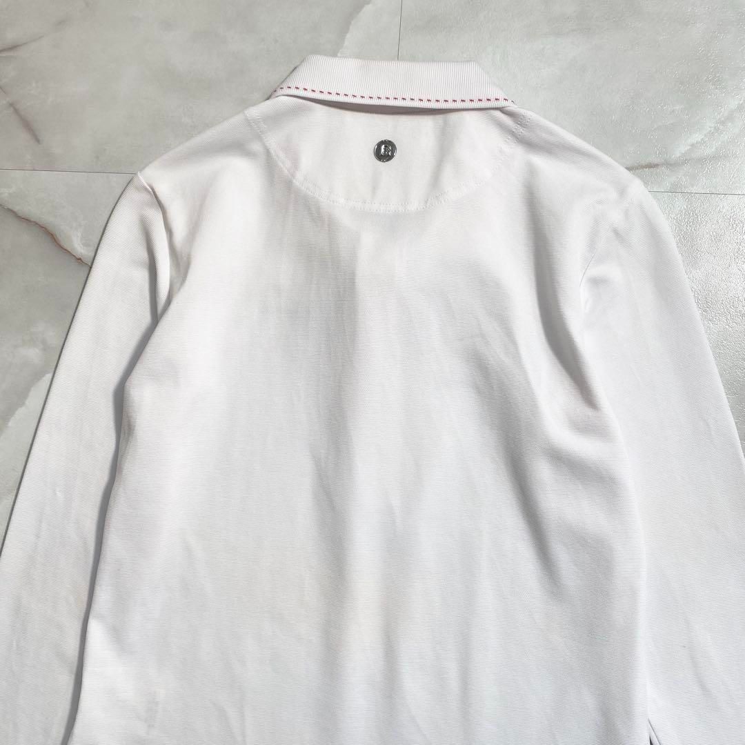 A16521 美品ブリーフィングゴルフ 22ss 3Dロゴ長袖ポロシャツ 白XS A16521 美品ブリーフィングゴルフ 22ss 3Dロゴ長袖ポロシャツ 白