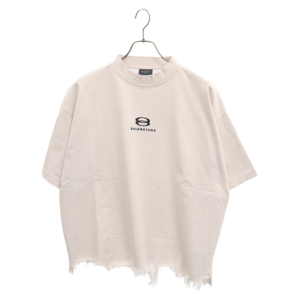 【BALENCIAGA】クロップド ユニティスポーツアイコン Tシャツ Unity Sports Icon Cropped T-shirt Large Fit in Black/white