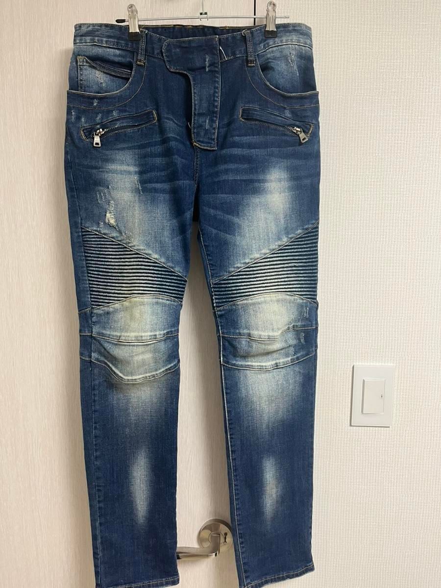 【雷市場（ポンジャン）商品韓国直送】BALMAIN(バルマン) バイカーデニム デニム