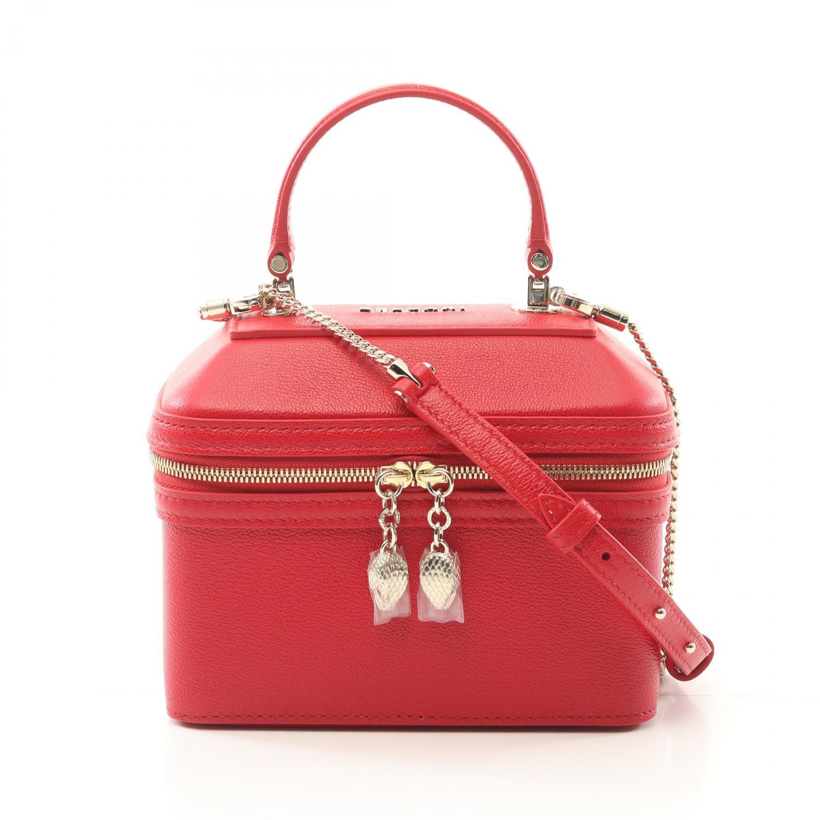 ブルガリ BVLGARI ハンドバッグ セルペンティ レッド レザー 