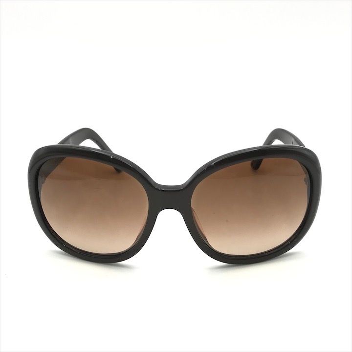 良品 CHANEL シャネル ロゴ サングラス アイウェア ブラウン ケース