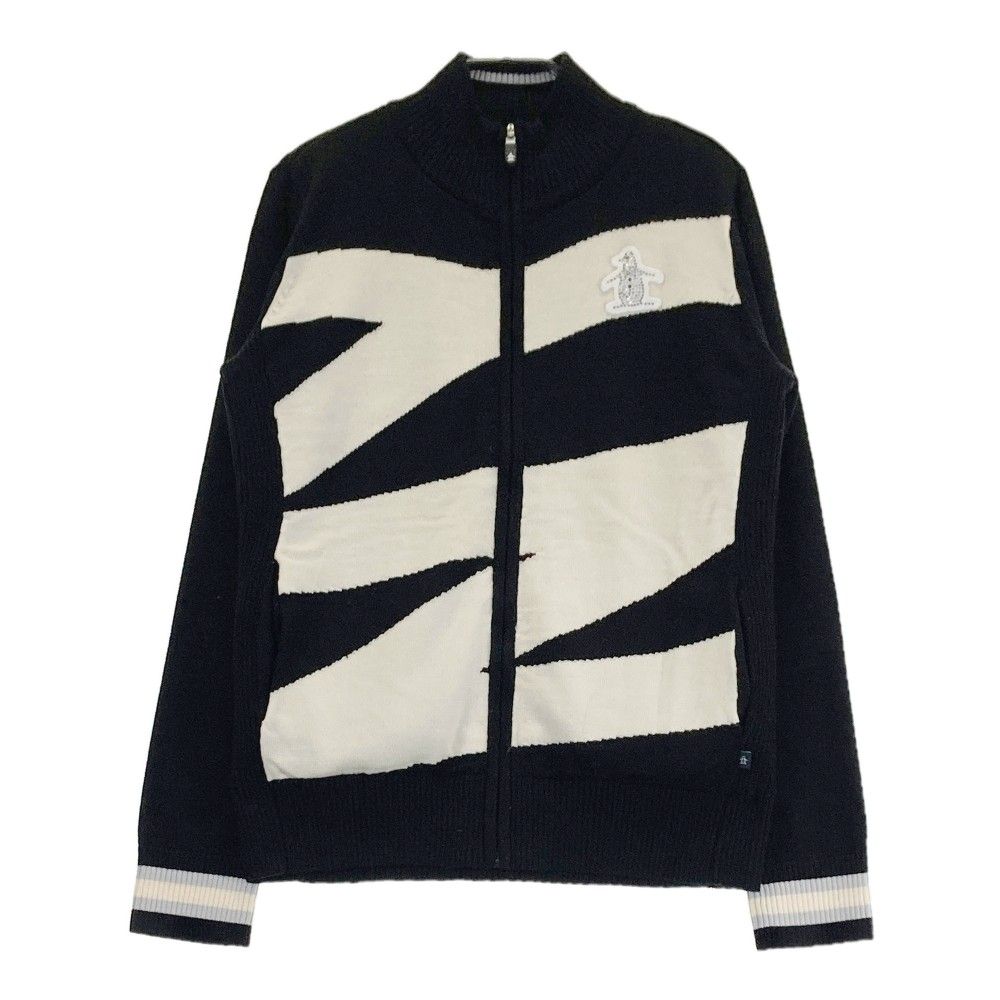 Munsingwear ゴルフ ジャケット柄 長袖ニット M サイズ：M MUNSING WEAR マンシングウェア ウール 裏地付 ニットジップ