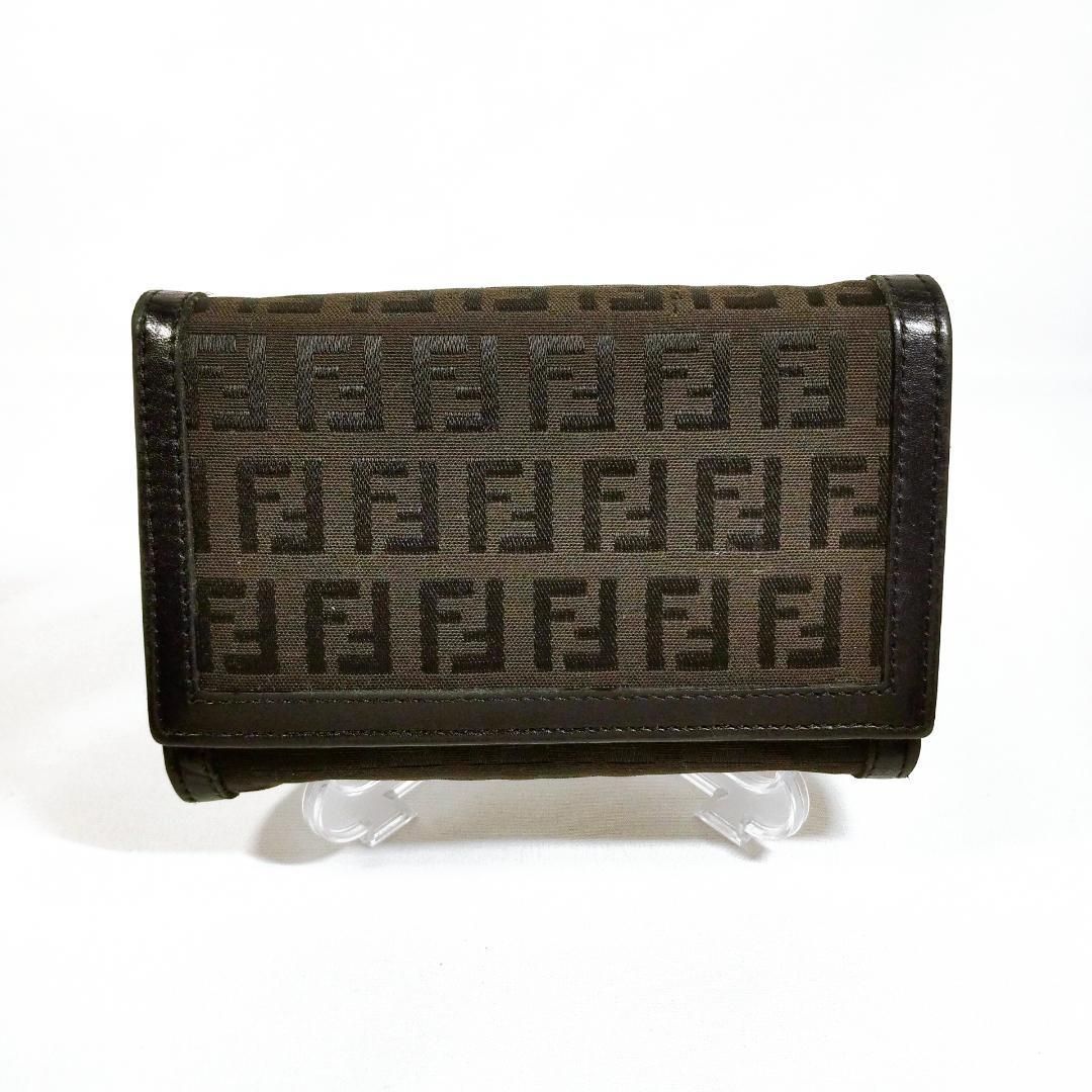 フェンディ ズッカ 長財布 ブラウン メンズ 中古】FENDI フェンディ
