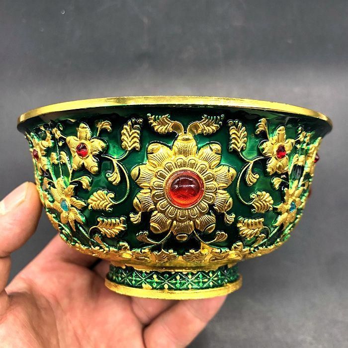 大清乾隆花開富貴碗 装飾品 現代工芸品 美術品 置物 大清乾隆 花開富貴景泰藍花開富貴碗 装飾品 現代工芸品 美術品