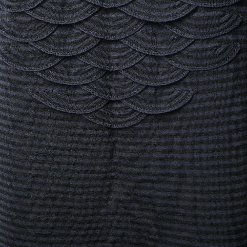 CHANEL P41420 バック ココボタン ノースリーブ ボーダー ワンピース  