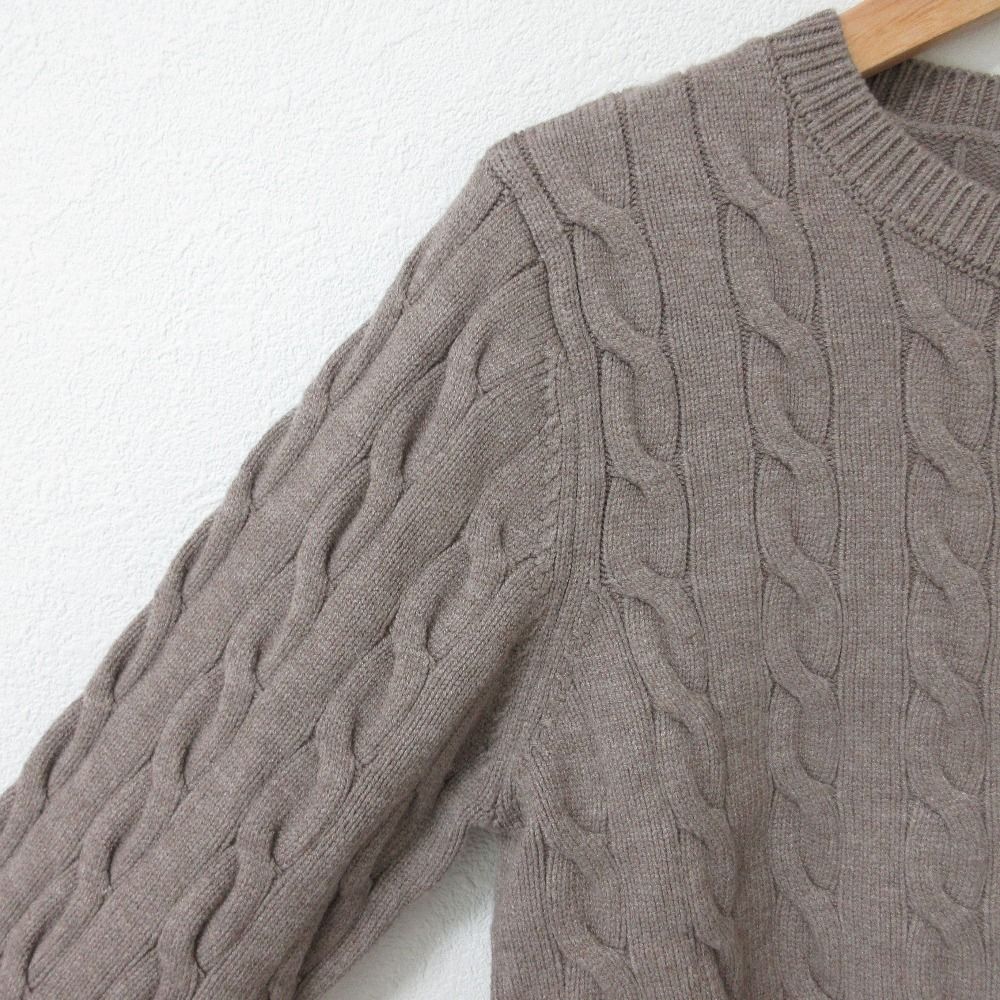 美品 24AW THE TOE ザトゥー BAKER CARDIGAN ショート丈 クルーネック ケーブルニット カーディガン サイズS ベージュ レディース 古着 中古 美品 24AW THE TOE ザトゥー BAKER CARDIGAN ショート丈 クルー