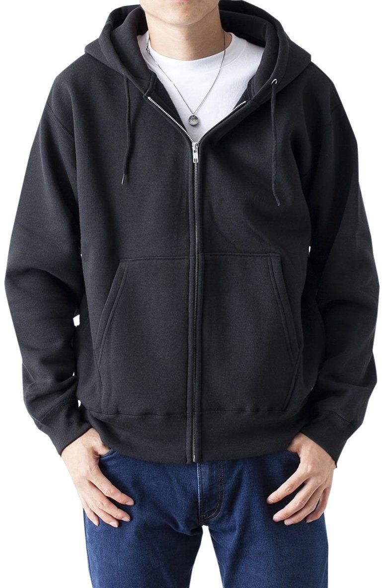 Size 2XL_Color スーパーブラック ティーシャツドットエスティー パーカー 無地 厚手 裏起毛 ジップアップ ワイルドジップ 15.6oz メンズ スーパーブラック 2XL