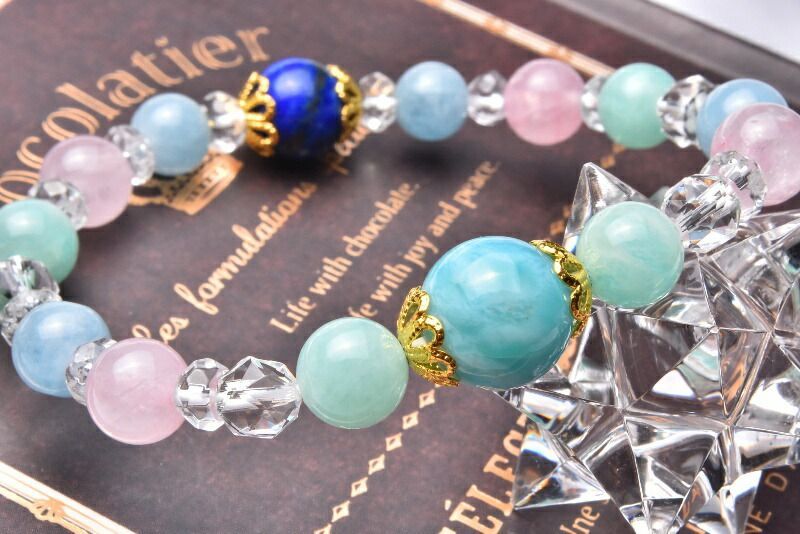 高品質 ラリマー&アクアマリン&アマゾナイト&ローズクォーツ