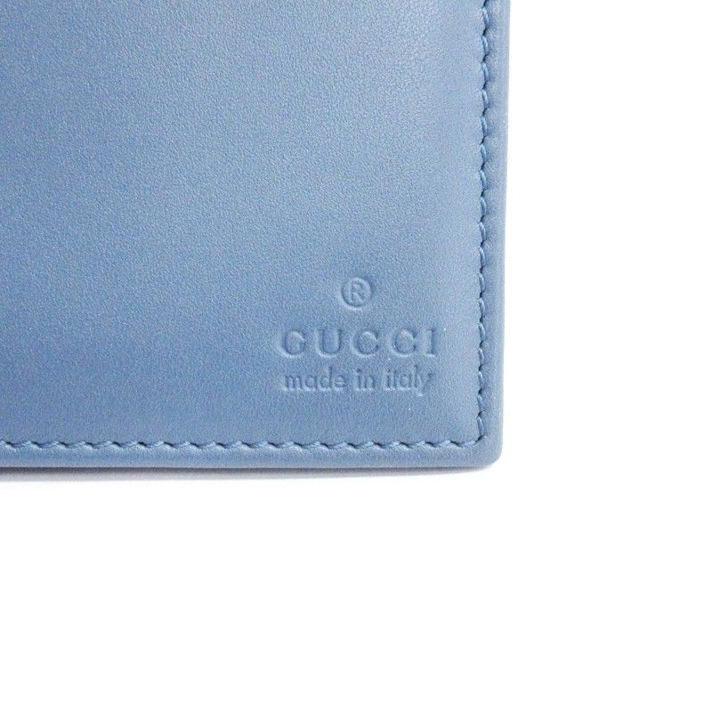 GUCCI ブルー 二つ折り財布 イタリア製 グッチ GUCCI 二つ折り財布 お札入れ レザー イタリア製 04795