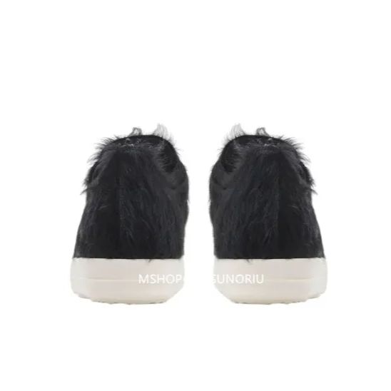 Rick Owens LOW SNEAKS BLK MILK MILK Ramones ラモーンズ ファー 