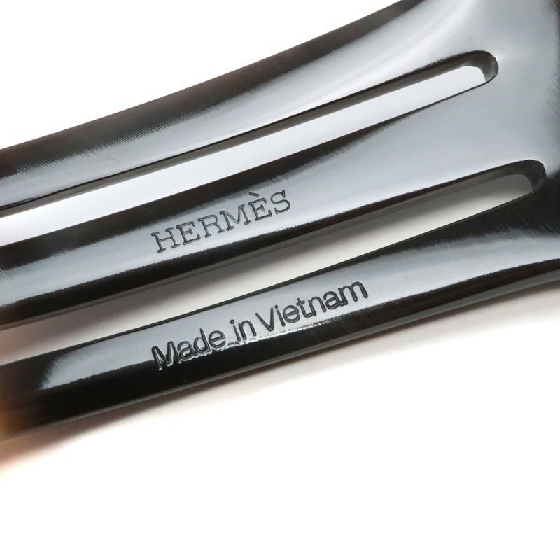  エルメス HERMES バッファローホーン かんざし ロカイユ Hロゴ モチーフ 髪留め 34351 ヘアピン ヘアアクセサリー