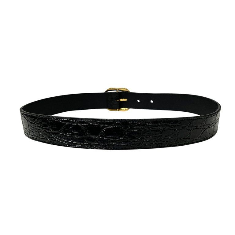 SAINT LAURENT PARIS 21AW 22SS ゴールドオーバルバックルクロコ 