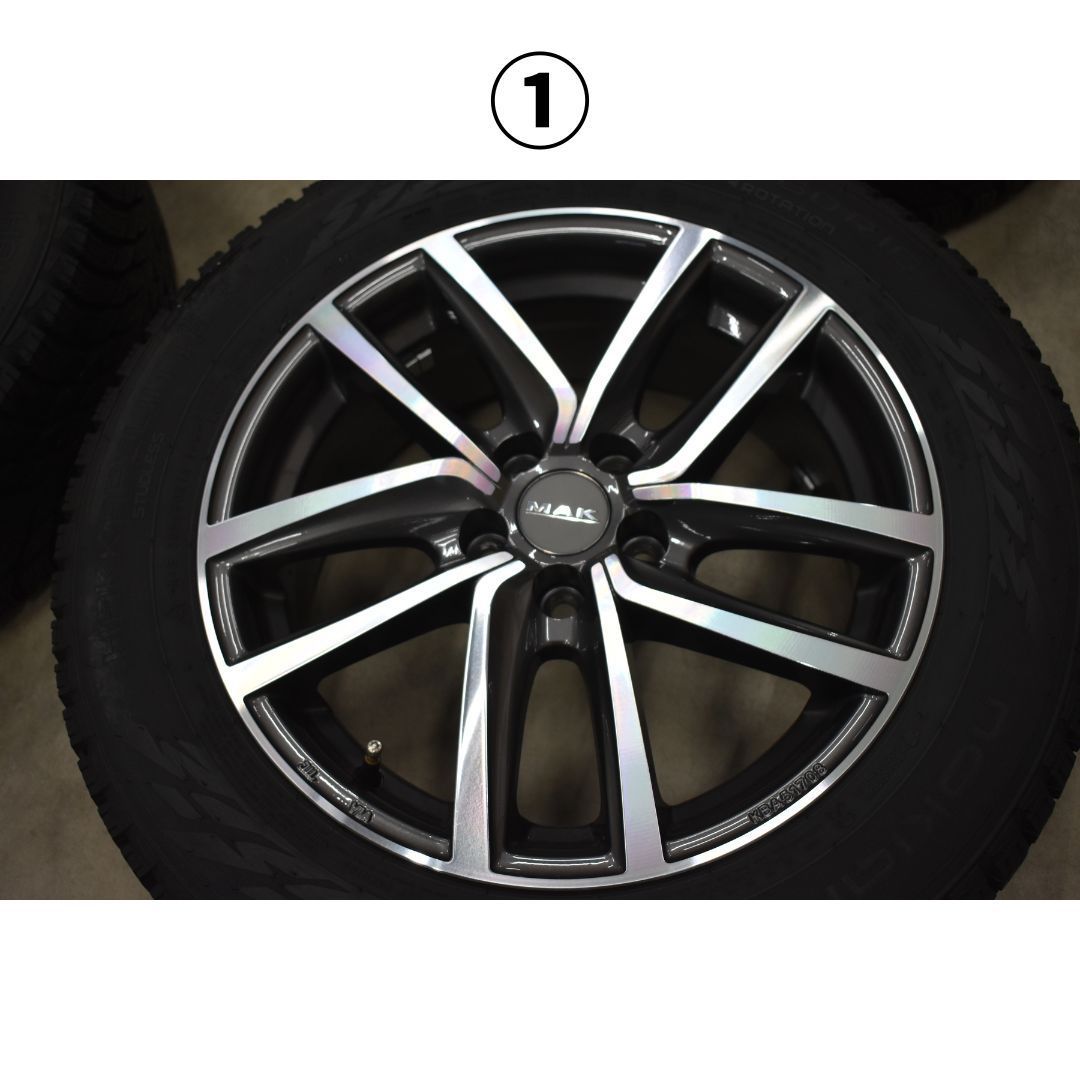 205 60R16 スタッドレス ホイールセット MAK DRESDEN 16×6.5J 42 PCD100 5 Φ57.1 スタッドレスタイヤ NOKIAN HAKKAPELIITTA R3 製 バリ溝