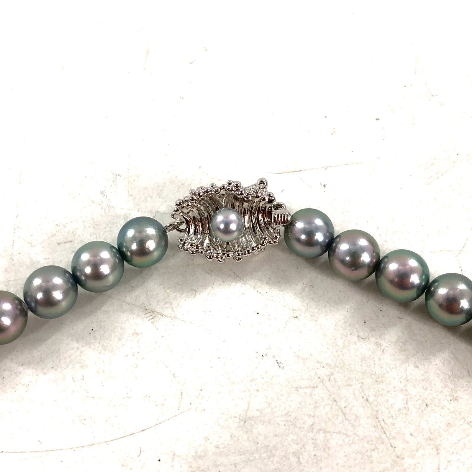 TASAKI タサキ グレーパール ネックレス シルバー 6.9mm‐7.4mm 33.7g 
