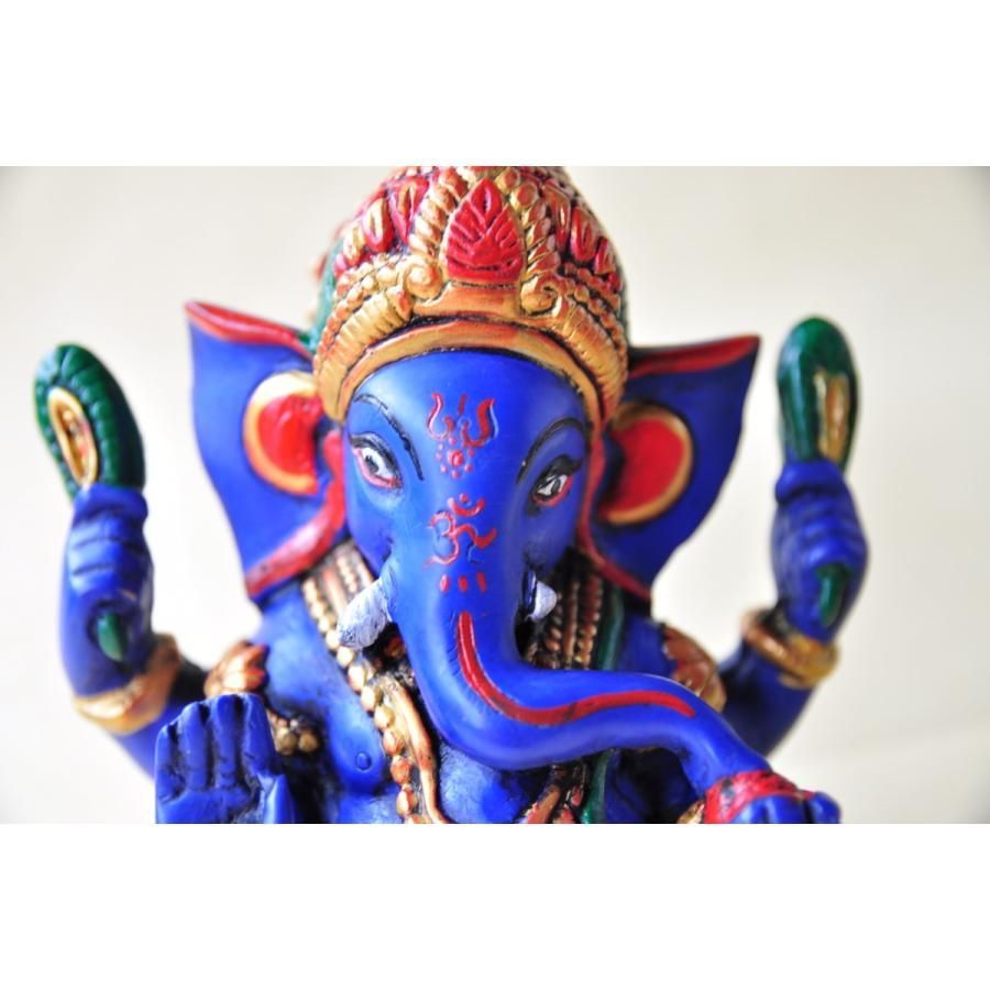 ガネーシャ像 ラピスラズリカラー 樹脂製 15.0cm【送料無料】kts01