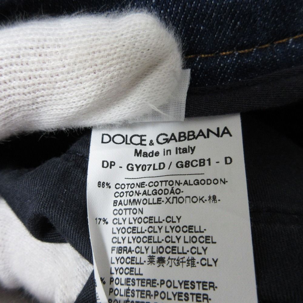 DOLCE & GABBANA スキニーデニム 48 美品 DOLCE & GABBANA ドルチェ＆ガッバーナ レザーパッチ