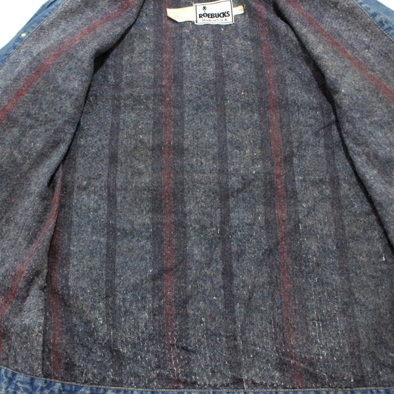 80s USA製 vintage ROEBUCKS 襟コーデュロイ 裏地ブランケット