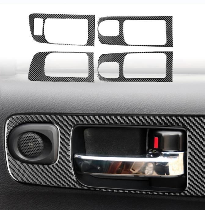 トヨタ タンドラ XK50 2014-2021年 右ハンドル用 内装インテリア ドアハンドルフレーム ステッカー 4Pセット