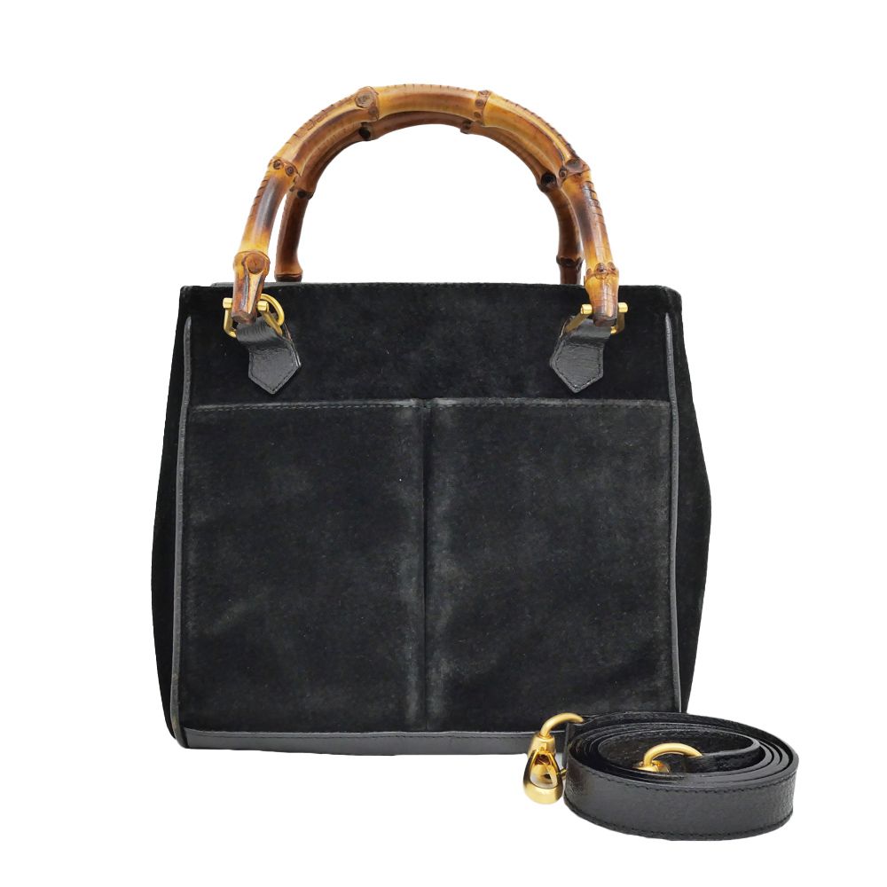 GUCCI 黒ショルダーバッグ　　　　　バンブースェード黒 楽天市場】グッチ GUCCI バンブー 2WAYショルダーバッグ