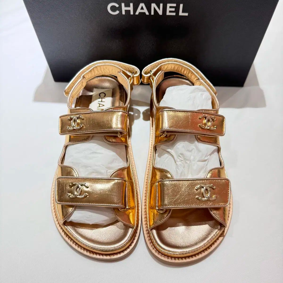 ユング ガイハ CHANEL シャネル リミテッド ベルクロ サンダル 36 5