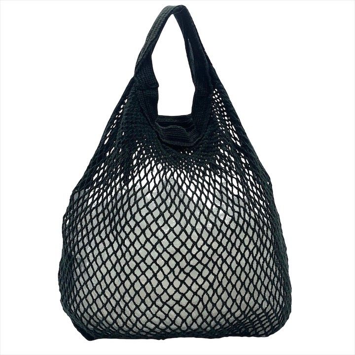 良品 プラダ メッシュ 三角プレートロゴ ハンド トート バッグ ブラック 黒色 PRADA - 【中古】PRADA プラダ メッシュ ロゴ トートバッグ