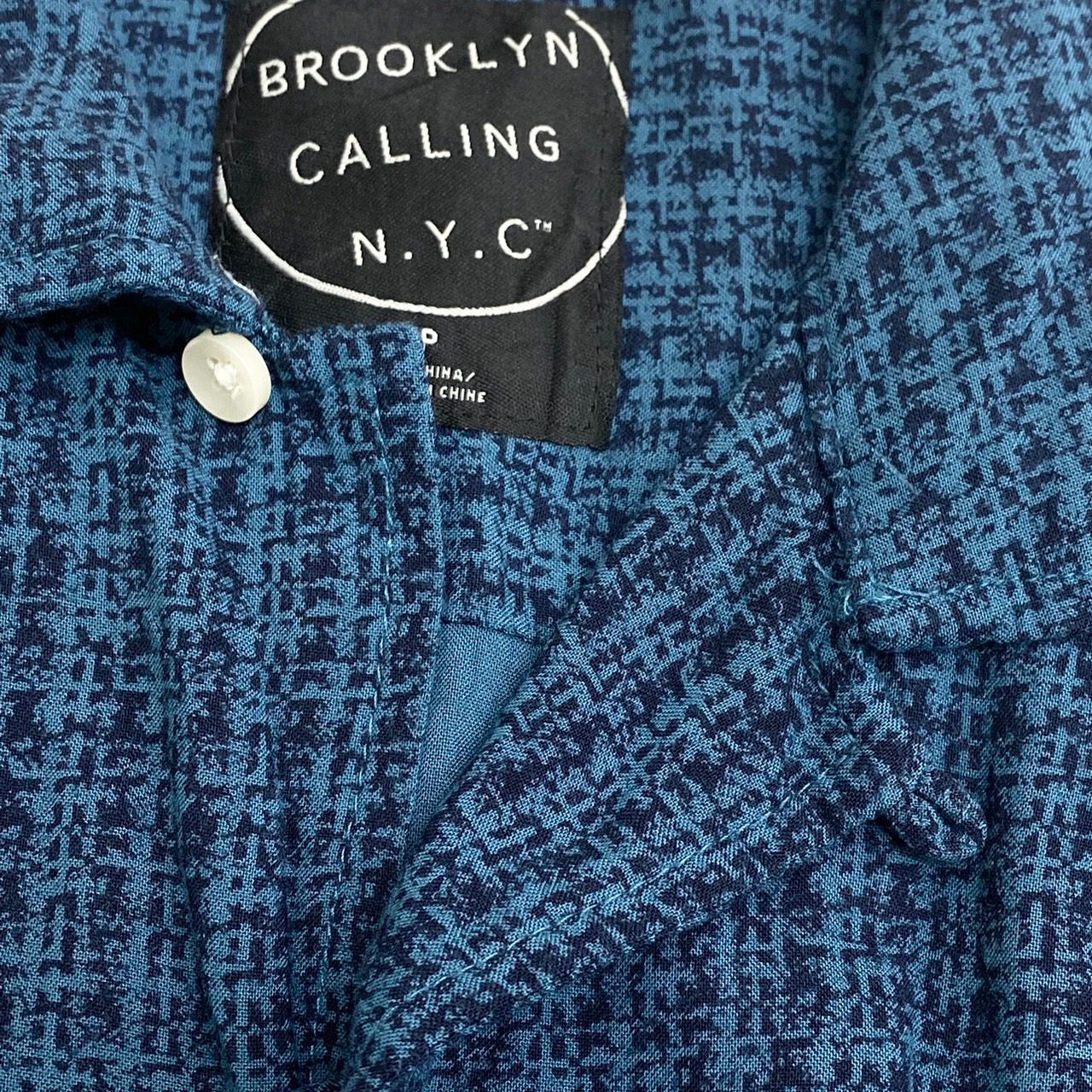 BROOKLYN CALLING N.Y.C 総柄 半袖 オープンカラー レーヨンシャツ メンズL /eaa357546L着丈