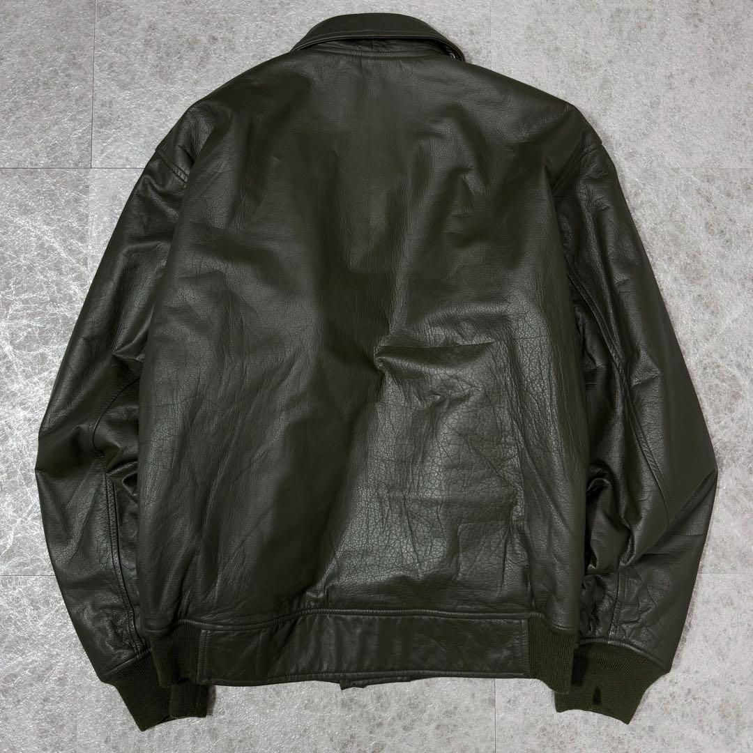 リブ付きレザージャケット ブルゾン 襟付き 短丈 軽量 中綿