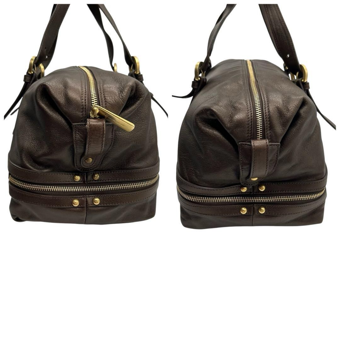 良品 1776 EMPORIO ARMANI ボストンバッグ ブロンズ レザー 良品 1776 EMPORIO ARMANI ボストンバッグ ブロンズ レザー