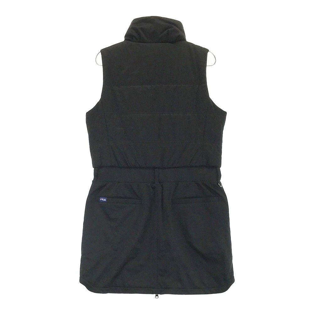 サイズ：L FILA GOLF フィラゴルフ  ノースリーブ 中綿 ジップワンピース  ブラック系 [240101412243] ゴルフウェア レディース ストスト サイズ：L FILA GOLF フィラゴルフ ノースリーブ 中綿 ジップ