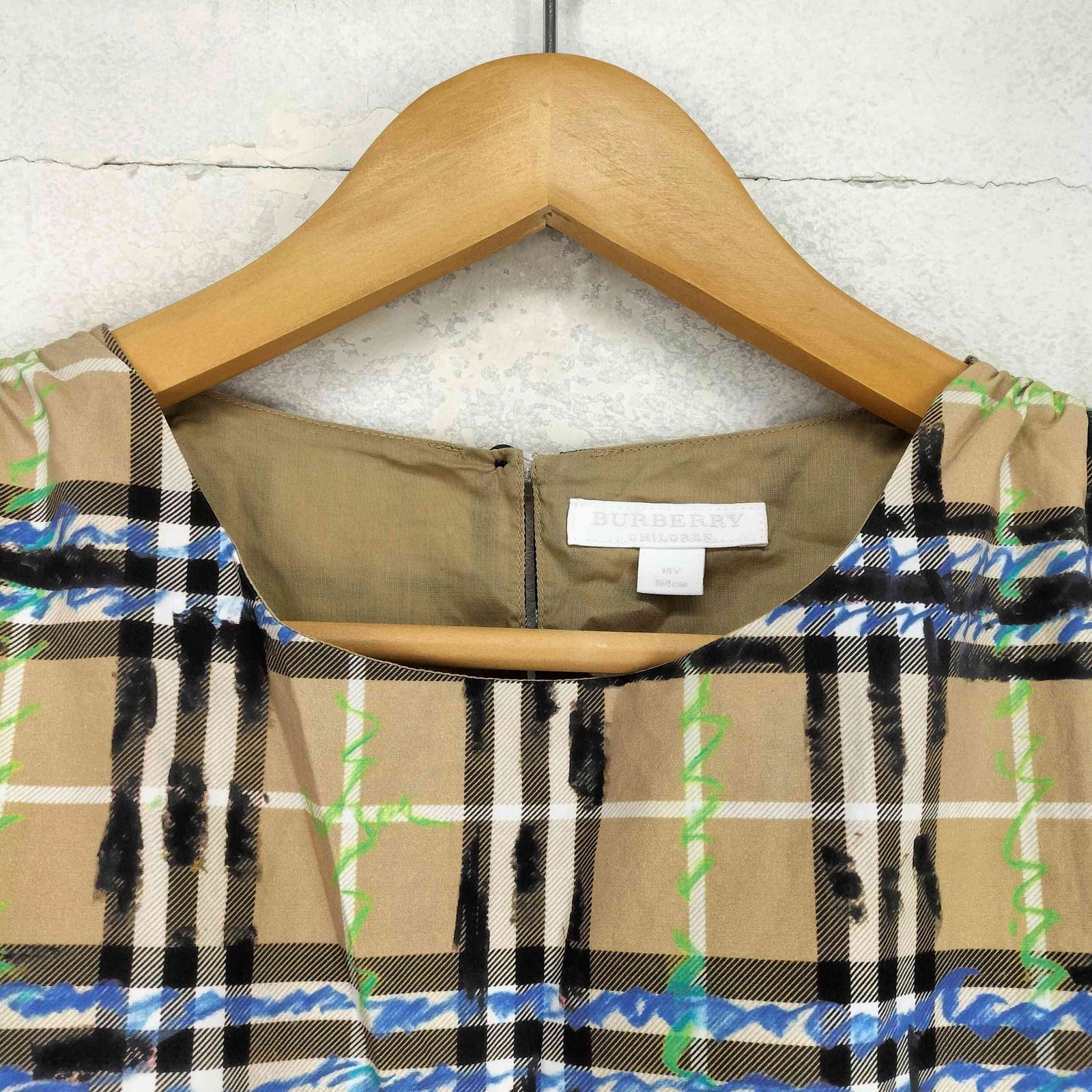 バーバリー BURBERRY ブルーネオン柄 ノヴァチェックワンピース
