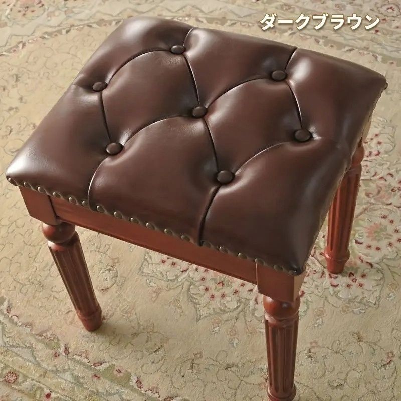 ♡ドレッサー♡ 北欧風　レトロ　ブラウン　コンパクト　おしゃれ　スツール別売り 数量限定】椅子 コンパクト スツール 小さめ 合皮 おしゃれ