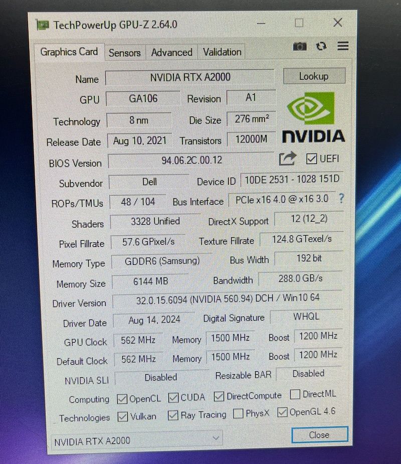 美品・クリエイター・AI・機械学習】NVIDIA RTX A2000