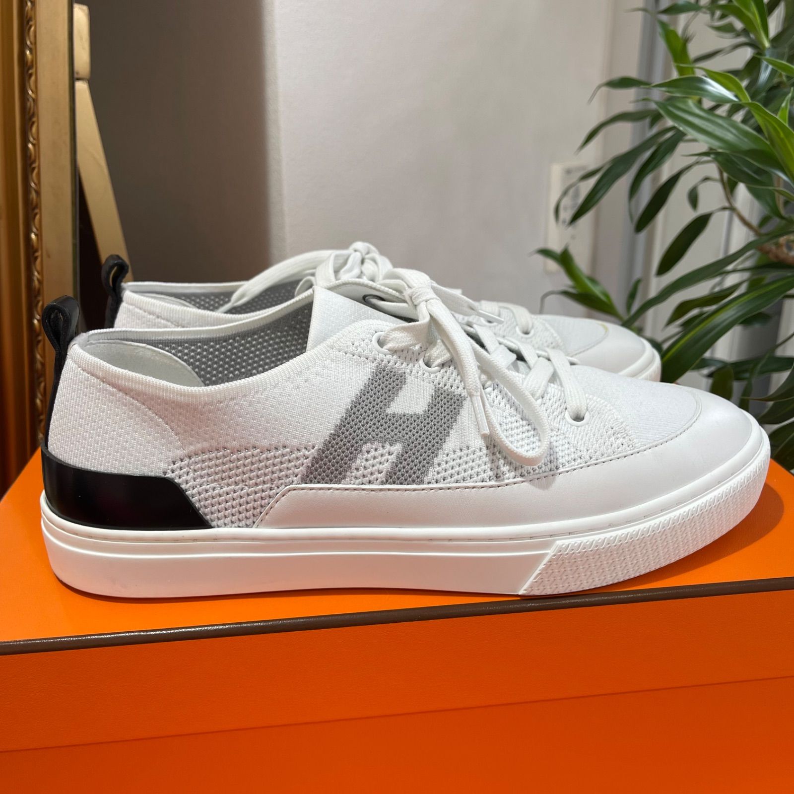 極美品】HERMES エルメス メンズ スニーカー ディープ 41 ニット 