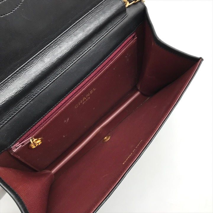良品 CHANEL シャネル ココマーク マトラッセ ラムスキン チェーン ショルダー バッグ ブラック プッシュロック レディース a8756 良品 CHANEL シャネル ココマーク マトラッセ ラムスキン チェーン
