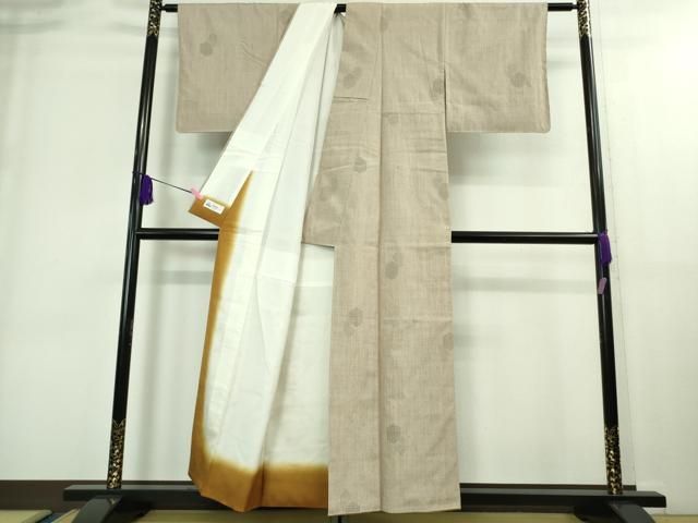 平和屋着物□極上 本場結城紬 重要無形文化財 80亀甲 飛び亀甲柄 亀甲