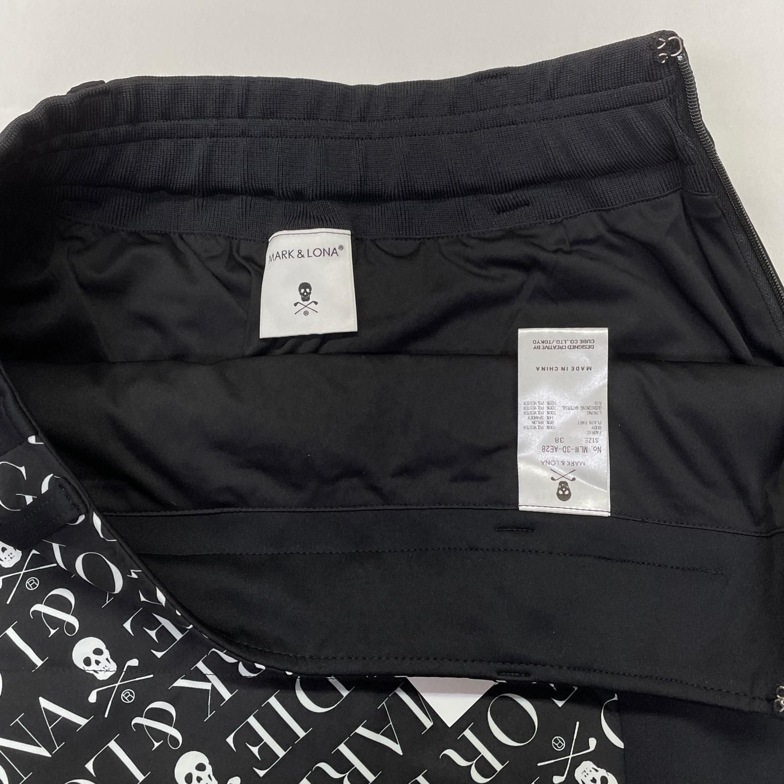 ☆マークアンドロナ☆ レディース 38サイズ MARK&LONA マークアンドロナ パンツ 黒×白 サイド切替 シリコン