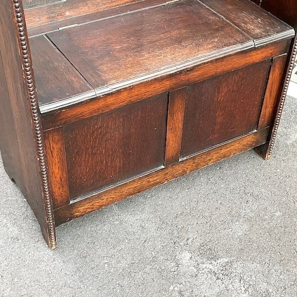 イギリスアンティーク ホールスタンド ベンチ・ミラー付き 玄関用ハンガー