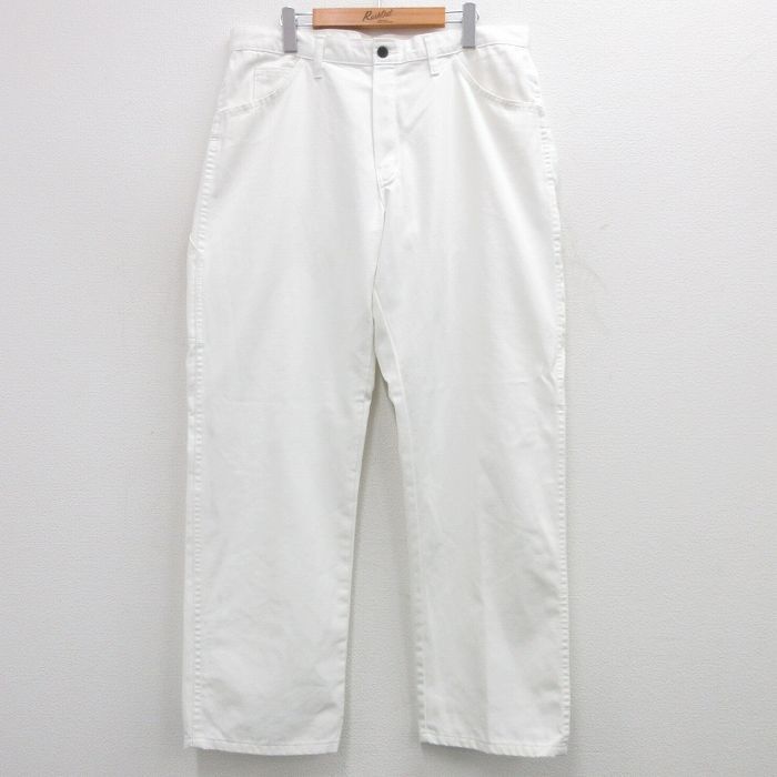 W36/古着 ディッキーズ Dickies ワーク パンツ メンズ 白 ホワイト 24jul31 中古 ボトムス ロング